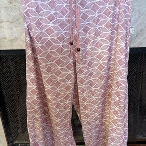 Quagga GreenLabel Elegant Pink and White Women's Pajama Pants NWT